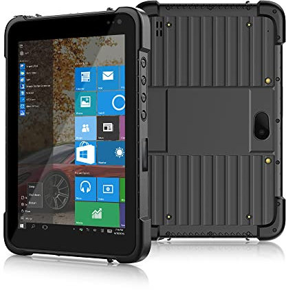 ThinKol Tablette PC robuste de 20,3 cm avec Windows 10 Pro, 4 Go de RAM 64 Go SSD, GPS, WiFi, Bluetooth, 4G LTE, NFC, station d'accueil, tablette de terrain à écran tactile