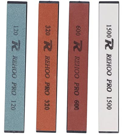 Pietra per affilare 4 grana laterale 120 320 600 1500 Pietra per affilare,Kit di pietra per affilare i coltelli, Set di affilatrici ad angolo fisso Affila qualsiasi coltello, Affilacoltelli Pietr