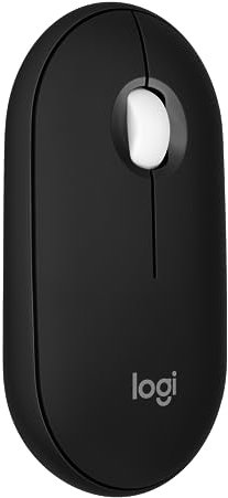 Logitech Pebble Mouse 2 M350s Slim Bluetooth Wireless Mouse, Portable, Lightweight, Customizable Button, Quiet Clicks, Easy-Switch for Windows, macOS, iPadOS, Android, Chrome OS - Black