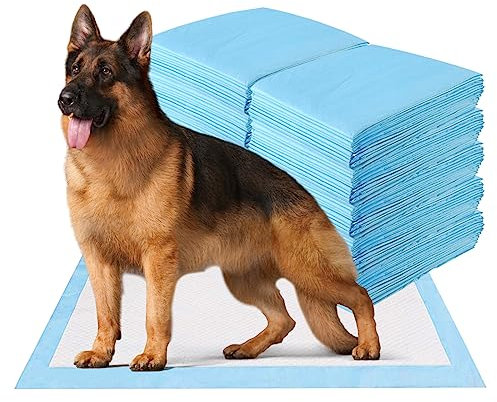 GOPLUS Lot de 100 Tapis Éducateurs pour Chien Chiot, Tapis Hygiénique Absorbant Inférieure Imperméable, Anti-Fuite, 75 x 90 CM