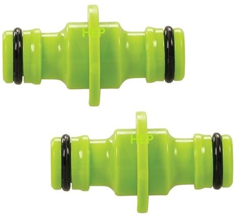 hep® Lot de 2 connecteurs mâles doubles connecteurs pour tuyau d'arrosage Compatible avec tuyau d'arrosage 12,5 mm et 15 mm