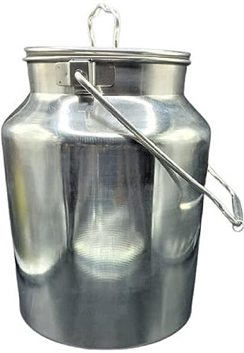 USA Deals 365 lattine di latte vintage | Lattine rustiche con coperchio | Vasi lattiero-moda | Bricco per latte in acciaio inox con coperchio e manico | contenitore per latte | (10 litri)