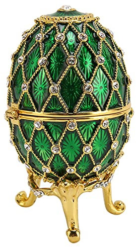 Fdit Eiförmige Schmuckkästchen, Lila Schmuckschatulle, Raumdekoration, Metall, Vintage-Schmuckschatulle aus Stahl, Schmuckkästchen, Antiker Schmuckschrank, Schmuckschrank, Grün