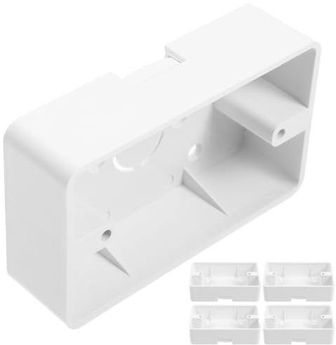 IWOWHERO 5Pcs Wall Mounted Junction Boxes 4.72X2.87X1.37In Surface Mount Electrical Outlet Boxes for Home External Installation Plastic Electrical Case