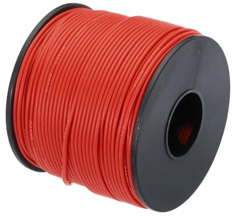 QUARKZMAN 24AWG Kabel Elektrischer Draht 0,21 mm² Verzinntes Kupferkabel 75 Meter, Stromkabel Hohe Temperatur Leitung Erdkabel Litzenkabel Verlängerungskabel für Kfz Kabelkanal, Rot