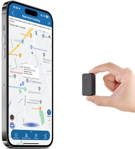 TKMARS Mini Localizador GPS Seguimiento en Tiempo Real, Pequeño Rastreador GPS App de Posicionamiento SMS sin Suscripción gsm Rastreador para Coche Moto Bicicleta Niños Maletas Bolsas TK901
