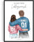 Tassenliebling® - Pärchen Poster personalisiert - Jahrestag Geschenk für ihn oder für sie - Poster (A4 oder A3) mit oder ohne Rahmen - Liebesgeschenk zum Valentinstag für Freund Boyfriend Freundin