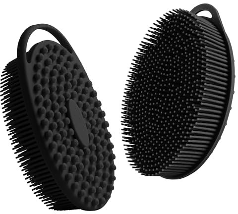 Brosse Silicone Corps,Silicone Body Scrubber,Brosse Pour Corps Avec Peigne,Noir 1 Pièce,Brosse Pour Le Dos,Brosse De Douche,Brosse Pour Le Corps,Brosse Corps Silicone,Brosses Pour Le Corps