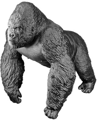 GILDE Figur Gorilla Kunstharz schwarz 21x29,5x26cm