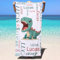 SearchI Strandtuch Personalisiert 150x75cm,Sandfrei&Schnell Trocknendes Individuellem Mikrofasertuch Badetücher mit Namen für Erwachsener Kinder,Geburtstagsgeschenk für Camping,Reisen,Pool-Dinosaurier