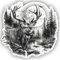 Samunshi® Hirsch in Wald Szene Aufkleber Vollmond Car Decal für Mofa, Fahrrad, Roller oder Auto - MTB, Mountainbike, Rennrad - Aquarell Illustration 15x15cm