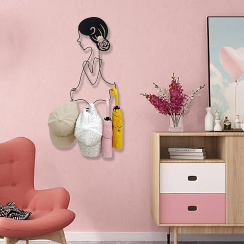 MYBSXKEOZ Wanddeko Aus Metall, Beschichtete Wandschmuck Metallbilder,Wandskulpturen Zum Aufhängen, Wohnzimmer Deko, Minimalistische Wandkunst Abstrakte Frau Hausdeko
