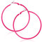 Tyqour 1Pairs Hoop Earrings for Women 60mm Big Hoop Earrings 70s 80s 90s Large Retro Neon Earrings Cute Beach Party Accessories for Women(Pink)