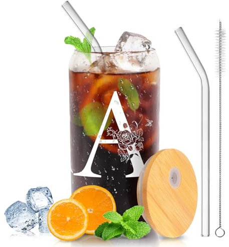 Bicchieri,tazze da caffè e di succo,regalo donna,regalo mamma compleanno,regali amica,regali personalizzati con iniziali per donne,amici,madri,sorelle,insegnanti,San Valentino e Natale,con (A)