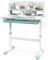 DREAMADE Schreibtisch Kinder höhenverstellbarer und neigungsverstellbar, Schülerschreibtisch Lerntisch Jungendschreibtisch, Kinderschreibtisch mit Schublade und Bücherregal (Blau, 80 x 51 x104 cm)