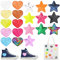 20 Stück Sterne zum Aufbügeln Glitzer Herz Bügelbilder Schmelzkleber Aufbügler Stern Patches Herzen Flicken zum Aufnähen Kinder Pailletten für Hut Jacke Jeans Rucksäcke DIY Dekoration Kleidung
