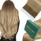 Easyouth Extensions Echthaar Tapes 60 cm Blond Ombre Echthaar Tape in Extensions Balayage Mittelbraun Honigblond Platinblond Tape in Extensions Echthaar Lange 60 cm 50g 20pcs #6/27/60