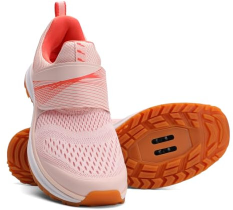 KOFUBOKE Damen Indoor Fahrradschuhe SPD Cleats Kompatibel Bequem Und Atmungsaktiv Rennradschuhe, Pink, 40 EU