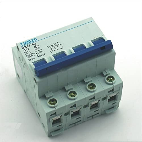 AYXAMO Interruttore in Miniatura Dc Interruttore 4P 16A 240V/415V MCB Tipo C 4 Poli Interruttore Magnetotermico