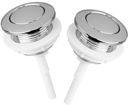 2Pcs Toilet Flush Buttons, 38mm Single Flush Toilet Push Button Set – Universal Replacement, Durable, Easy Installation for Standard Toilets