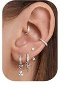 Chriscoco Boucles d'oreilles Femme Plaquée Or 14 Carats Petites Clou d'Oreilles Creoles Argent Or Boucles d'Oreilles Pendantes Ear Cuff Lot Boucles d'oreilles Femme Cartilage Piercing Oreille, S-W