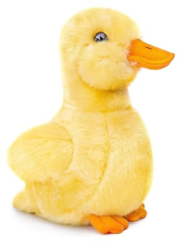 Hoite Gelbe Ente, Plüsch, 17 cm, kleines süßes Kuscheltier, Bauernhofspielzeug, realistisches Stofftier, Wildsimulation, superweich, Schlafzimmer, Heimdekoration, Spielzeit