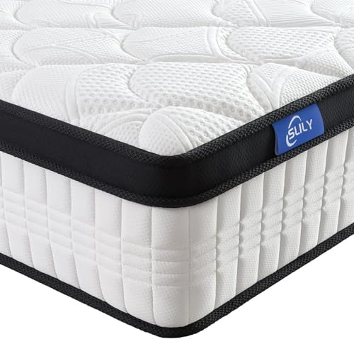 slily Matelas 160 x 200, Épaisseur 26cm Matelas avec Ressorts Ensachés en Mousse à Mémoire de Forme Haute Densité, H4 Dureté Moyenne, Respirantt Soutien 7 Zones, Certifié Oeko-Tex