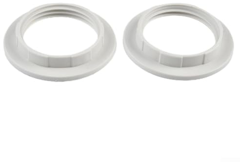 Lot de 2 colliers pour bague d'adaptation pour ampoules E14 EFor 27 conçues pour fixer solidement des abat-jours sur différents types de lampe (E27 blanc)