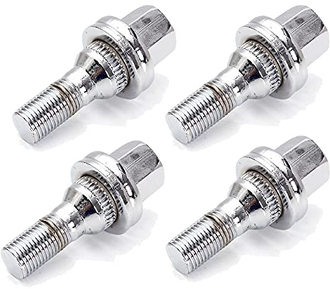 Tornillos de Rueda,Juego Tornillos Rueda 4pcs 17mm Tuercas De Rueda Tornillos Aleación Asiento Plano Uso Apto for Peugeot 206 207 307 308 406 407 607