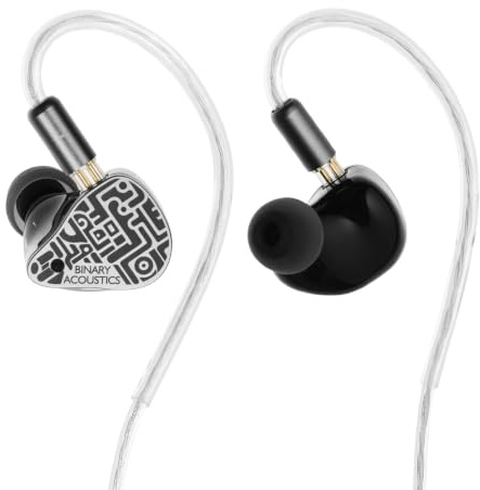 Binary 1900 HiFi IEM, 10mm DD+6mm Passive Diaphragm+4BA Hybrid In-Ear Monitors, 3 Way Crossover, Precision RC Architecture, 316 Steel Faceplate with Detachable Cable, for Musician Audiophiles,3.5mm