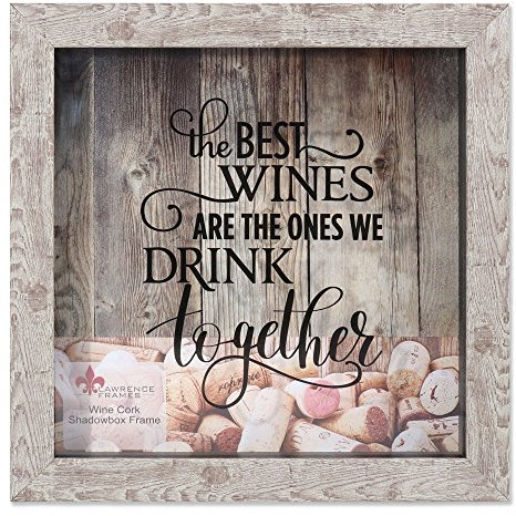 Lawrence 10x10 Weathered Birch Shadow Box Wine Cork Holder Weinkorkenhalter, verwitterte Birke, 25,4 x 25,4 cm, Holz