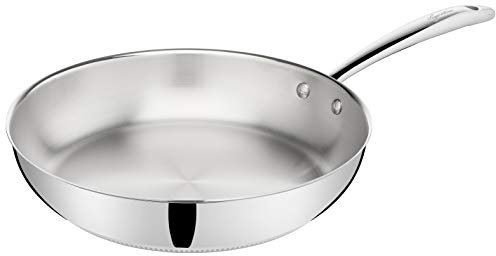 Lagostina Accademia Lagofusion Poêle en Acier Inoxydable 18/10 Ø 28 cm, Casserole Induction, Gaz et Four jusqu'à 250 °C, Extérieur Poli et Intérieur Satiné, Poignée Rivetée, Fond 5 Couches
