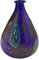 Botella de la colección de cristal de Murano Murrina con hoja de oro, fabricada en Italia (Oliva Azul, Ø 7 h 9 cm)