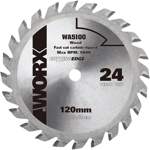 WORX WA5100 | WA5100 Schneidescheibe für Holz | 120 mm - 1,5 x 9,5 mm | 24 Zähne | 9.000 r.p.m | WORXsaw