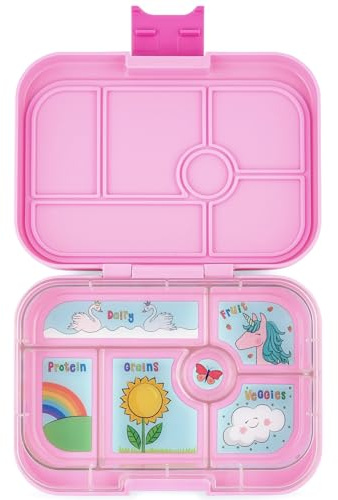 Yumbox Original M Lunch Box with 6 Compartments, Medium Lunchbox with Divider Inserts, Bento Box for Nursery, Children, School, Adults (Pink)
