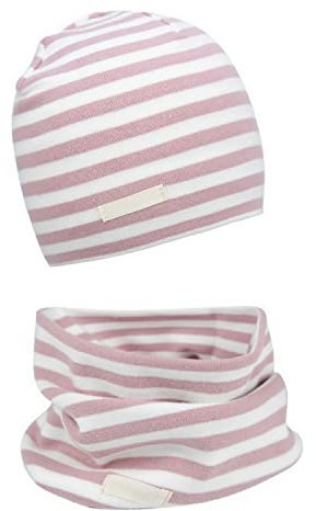 FORUHOO Mädchen Mütze Set mit Schal Kinder Beanie für Herbst Winter Baumwolle 2er(Set: Blau,44-48)