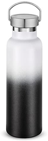 Volhoply Gradient Stainless Steel Water Bottles,600 ML Vacuum Insulated Double Wall Travel Bottle with Leak Proof Lid of Handle,Metal Reusable Standard Mouth Flask for School,Hikers,Gift