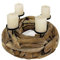 zeitzone Adventskranz Holz Rund Natur 4 Kerzenhalter Teakholz Weihnachten Vintage-Stil