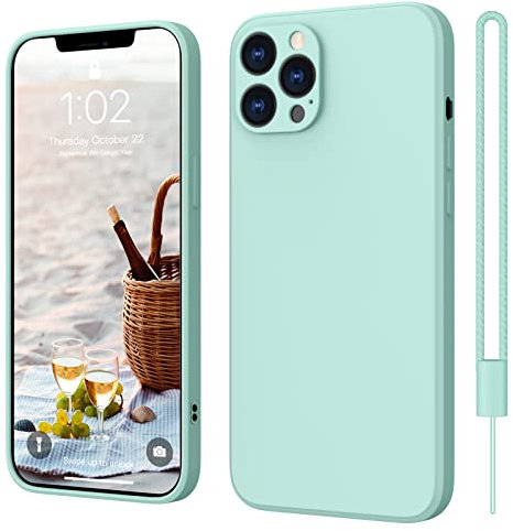 ElestBela iPhone 12 Pro Case, Slim Silicone Case with Microfibre, Scratch-Resistant All-Round Protective Case for iPhone 12 Pro 6.1 Inch Mint Green
