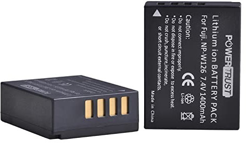 PowerTrust 2Pcs NP-W126s NP-W126 Battery for Fujifilm X-S10 X-T30 II X-T200 X100V X100F X-E3 X-T3 XT30 XT-20 HS30EXR HS33 EXR HS50EXR X-T2 X-T1 X-E4 X-T100 X-T10 X-Pro3
