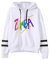 doyouwantmore Hoodies für Frauen Zumba Letter Graphic Sweatshirts mit Kordelzug Langarm Vintage Hoodie Sweatshirt Tops Kleidung Casual Pullover