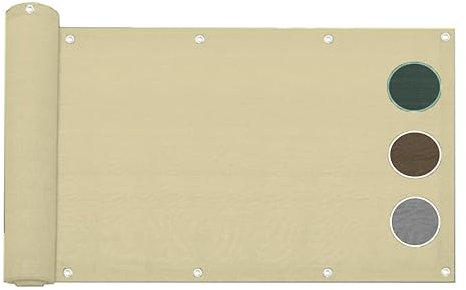Telo Copri Ringhiera da Esterno Copri Balcone Frangivista Balcone Schermi Divisori Protettivi Schermo Privacy Terrazzi Recinzioni Giardino 90x500 cm Panna