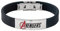 Marvel Armband aus Edelstahl mit Avengers für Mädchen, Länge 18 cm, aus schwarzem Leder, Leder