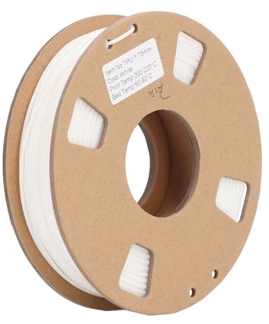 TPU-Filament, 1,75 Mm, 3D-Drucker-Filament, 250 G Kartonspule, Maßgenauigkeit +/- 0,03 Mm, Härte 95 A, Weiß