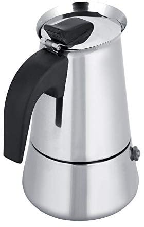Moka de Acero Inoxidable, Cómoda Casera, Ahorra Tiempo para Mañanas Ocupadas con Fondo Ancho, para Oficina, 100-450 Ml (450ML)