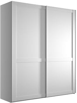 WIEMANN Schwebetürenschrank Landhausstil Kleiderschrank 150cm breit, Weiß, Höhe 217cm, Marlow