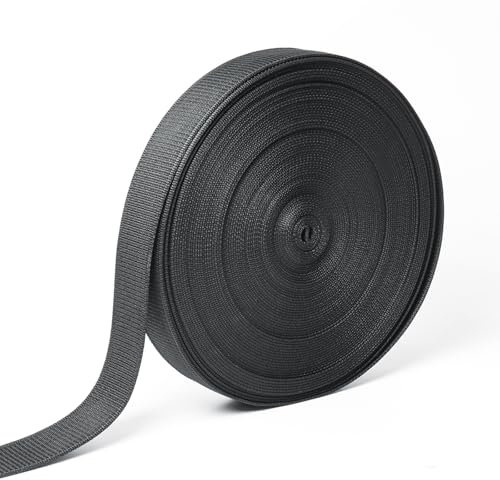 GTNCE Gurtband 30 Meter x 25mm Polypropylen Schwarz, Einfassband für Nähen, Strapazierfähiges Nylonband, Stoffband, Nahtband, Gurtbänder für Rucksäcke, Taschen, Gepäckgurte & DIY-Projekte