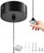 MRUVTC Black Pull Cord Switch - Crystal Pendant Bathroom Light, 150cm Cord, ON-OFF Operation, Pull Chain Actuator