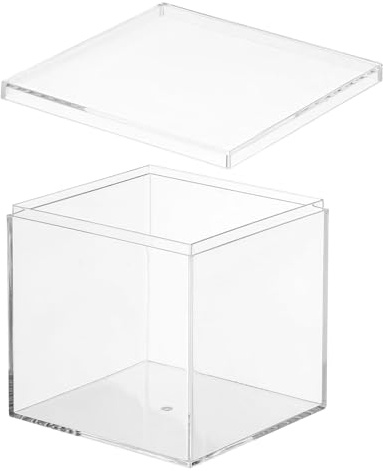 PATIKIL Acrylbox mit Deckel 10 x 10 x 10 cm Transparente Acryl-Displayboxen | Kunststoffquadratwürfelbehälter, Aufbewahrungsorganisator, Für Süßigkeiten Winzigen Schmuck Kunstwerksanzeige