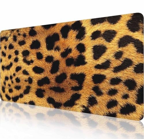 Gaming Mouse Pad XXL XL Large Mouse Pad Mat Long Extended Mousepad Desk Pad Non-Slip Rubber Mouse Pads Stitched Edges Thin Pad (31.5x11.8x0.12 Inch)-Animal Skin Texture